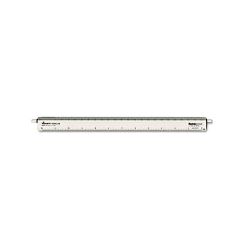 Adjustable Triangular Scale Aluminum Architects Ruler, 12", Silver