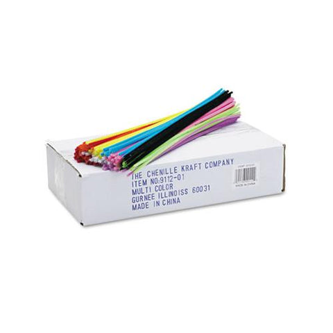 Regular Stems, 12" X 0.16", Metal Wire, Polyester, Assorted, 1,000-box