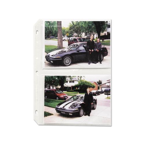 Clear Photo Pages For Four 5 X 7 Photos, 3-hole Punched, 11-1-4 X 8-1-8