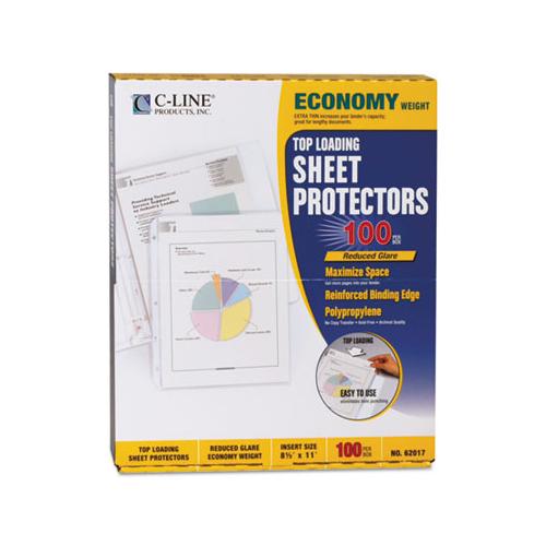 Economy Weight Poly Sheet Protectors, Reduced Glare, 2", 11 X 8 1-2, 100-bx