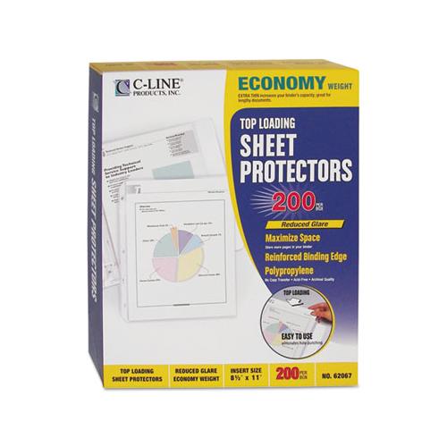Economy Weight Poly Sheet Protectors, Reduced Glare, 2", 11 X 8 1-2, 200-bx