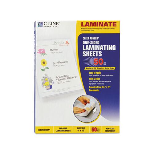 Cleer Adheer Self-adhesive Laminating Film, 2 Mil, 9" X 12", Non-glare Clear, 50-box