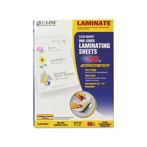 Cleer Adheer Self-adhesive Laminating Film, 3 Mil, 9" X 12", Gloss Clear, 50-box