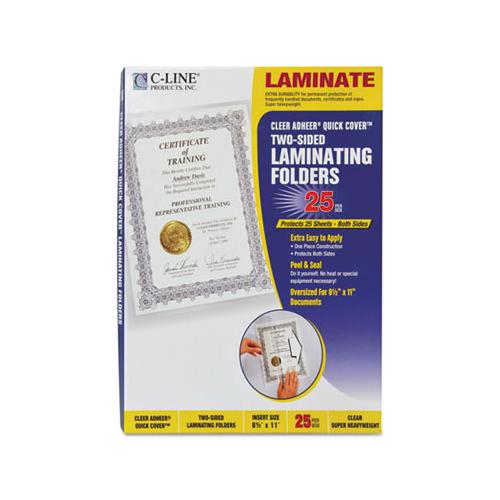 Quick Cover Laminating Pockets, 12 Mil, 9.13" X 11.5", Gloss Clear, 25-box
