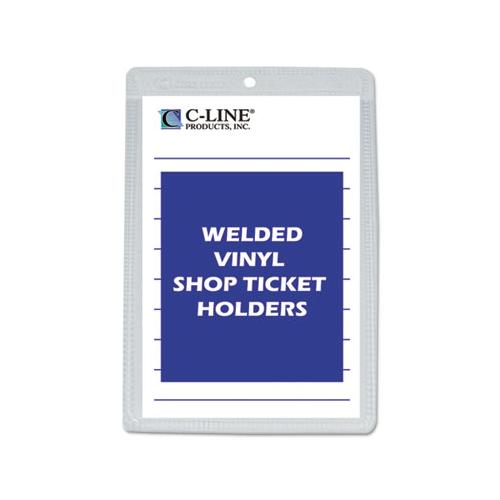 Clear Vinyl Shop Ticket Holders, Both Sides Clear, 25 Sheets, 5 X 8, 50-box