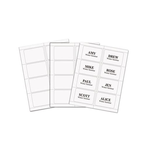 Laser Printer Name Badges, 3 3-8 X 2 1-3, White, 200-box