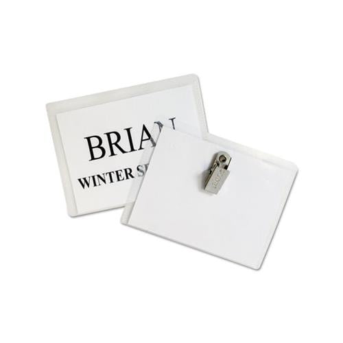 Name Badge Kits, Top Load, 4 X 3, Clear, 50-box