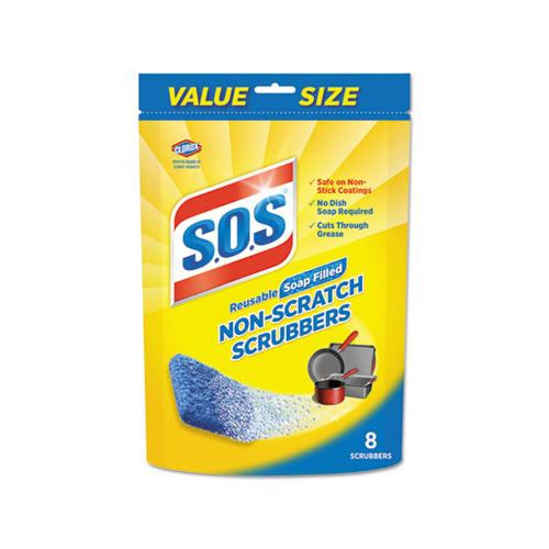 Non-scratch Soap Scrubbers, Blue, 8-pack, 6 Packs-carton