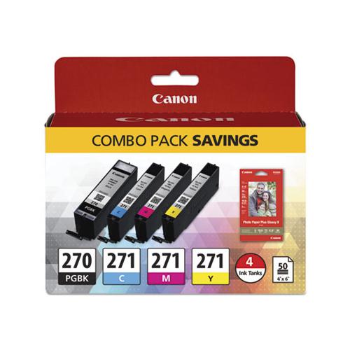 0373c005 (pgi-270-cli-271) Ink-paper Combo, Black-tri-color