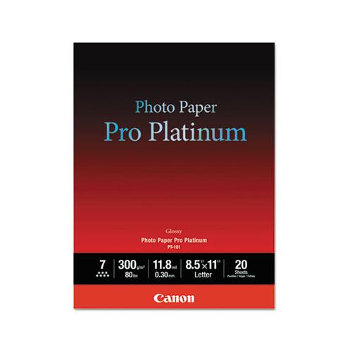 Photo Paper Pro Platinum, 11.8 Mil, 8.5 X 11, High-gloss White, 20-pack