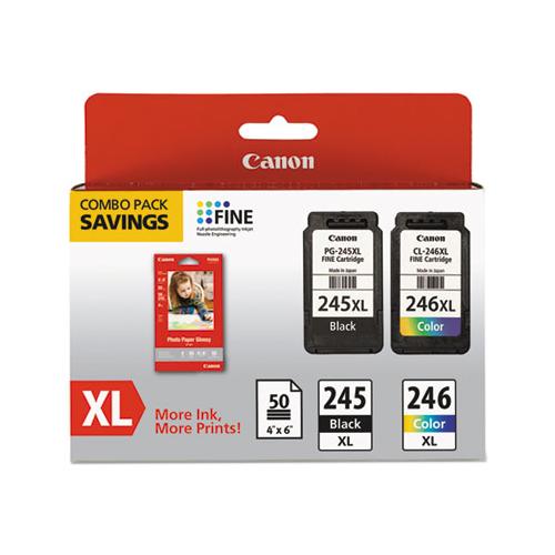 8278b005 (pg-245xl-cl-246xl) Ink & Paper Combo Pack, Black-tri-color