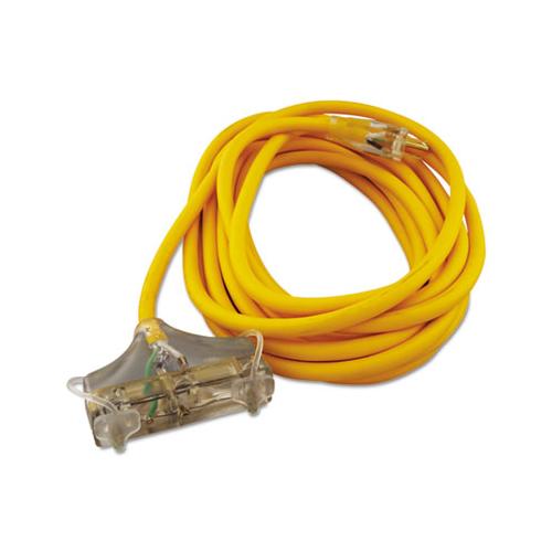 Polar-solar Outdoor Extension Cord, 25ft, Three-outlets, Yellow