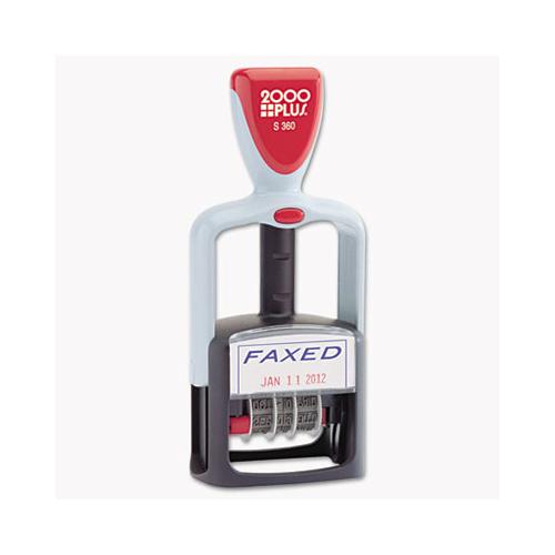 Model S 360 Two-color Message Dater, 1.75 X 1, "faxed," Self-inking, Blue-red