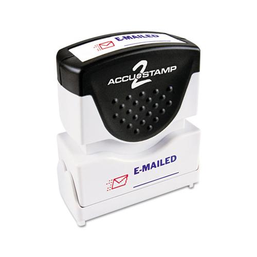 Pre-inked Shutter Stamp, Red-blue, Emailed, 1 5-8 X 1-2