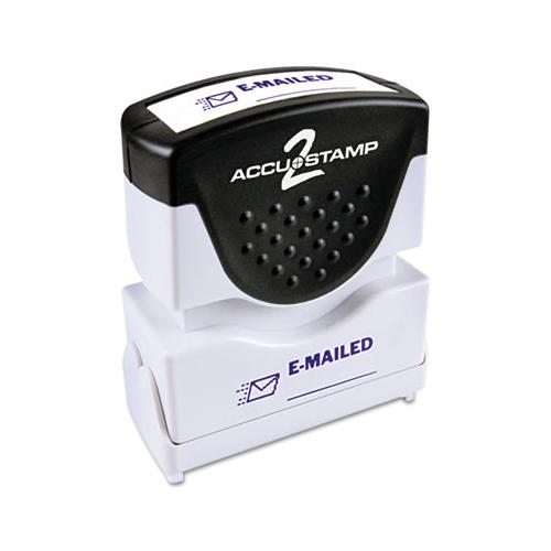 Pre-inked Shutter Stamp, Blue, Emailed, 1 5-8 X 1-2