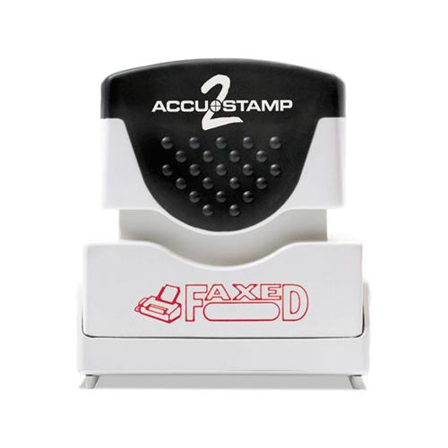 Pre-inked Shutter Stamp, Red, Faxed, 1 5-8 X 1-2