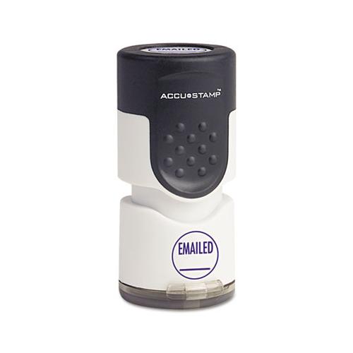 Pre-inked Round Stamp, Emailed, 5-8" Dia, Blue