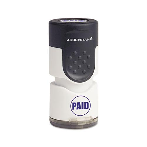 Pre-inked Round Stamp, Paid, 5-8" Dia, Blue