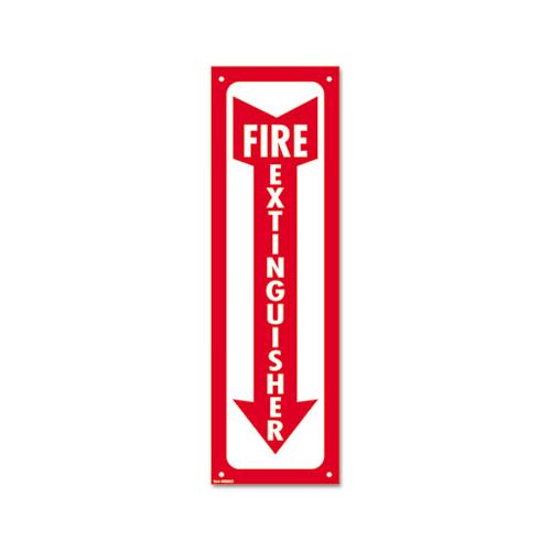 Glow-in-the-dark Safety Sign, Fire Extinguisher, 4 X 13, Red