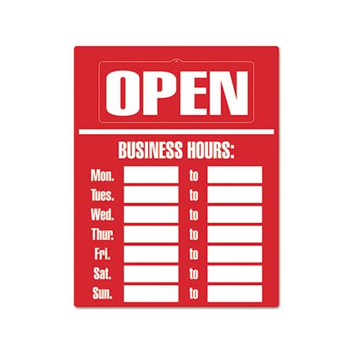 Business Hours Sign Kit, 15 X 19, Red