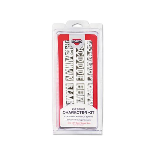 Character Kit, Letters, Numbers, Symbols, White, Helvetica, 258 Pieces