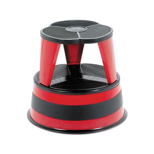 Kik-step Steel Step Stool, 2-step, 350 Lb Capacity, 16" Dia. X 14.25h, Red