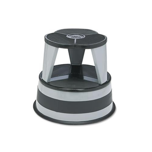 Kik-step Steel Step Stool, 2-step, 350 Lb Capacity, 16" Dia. X 14.25h, Slate
