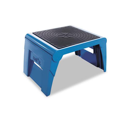 Folding Step Stool, 1-step, 300 Lb Capacity, 14w X 11.25d X 9.75h, Blue