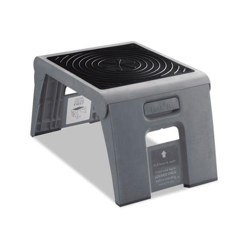 Folding Step Stool, 1-step, 300 Lb Capacity, 14w X 11.25d X 9.75h, Slate