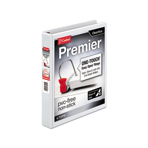 Premier Easy Open Clearvue Locking Slant-d Ring Binder, 3 Rings, 1" Capacity, 11 X 8.5, White