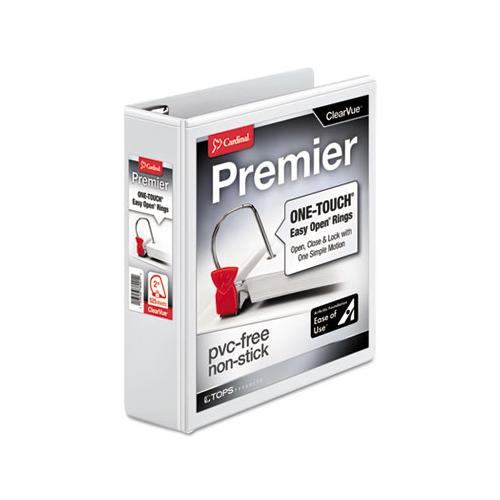 Premier Easy Open Clearvue Locking Slant-d Ring Binder, 3 Rings, 2" Capacity, 11 X 8.5, White