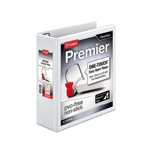 Premier Easy Open Clearvue Locking Slant-d Ring Binder, 3 Rings, 3" Capacity, 11 X 8.5, White