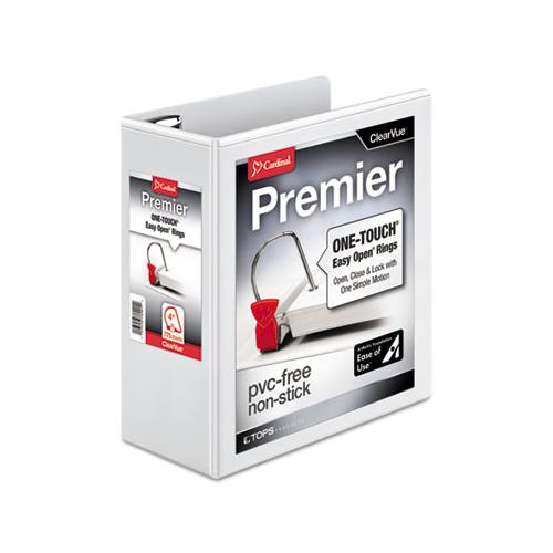 Premier Easy Open Clearvue Locking Slant-d Ring Binder, 3 Rings, 4" Capacity, 11 X 8.5, White