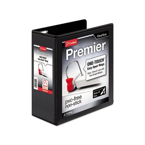Premier Easy Open Clearvue Locking Slant-d Ring Binder, 3 Rings, 4" Capacity, 11 X 8.5, Black