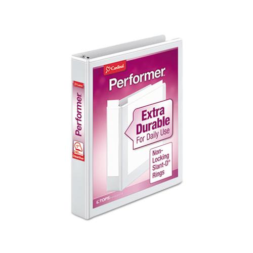 Performer Clearvue Slant-d Ring Binder, 3 Rings, 1" Capacity, 11 X 8.5, White