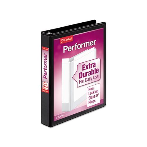 Performer Clearvue Slant-d Ring Binder, 3 Rings, 1" Capacity, 11 X 8.5, Black