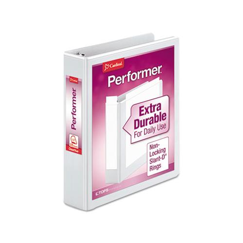 Performer Clearvue Slant-d Ring Binder, 3 Rings, 1.5" Capacity, 11 X 8.5, White