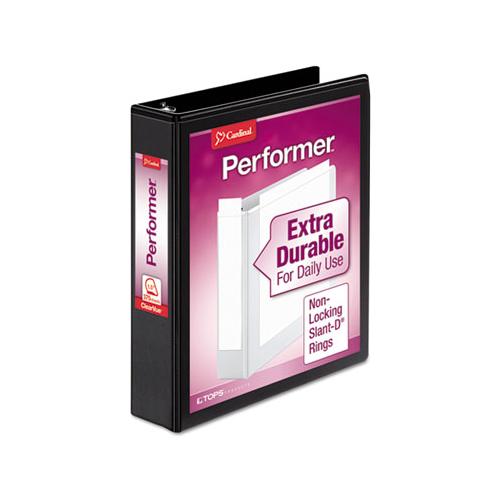 Performer Clearvue Slant-d Ring Binder, 3 Rings, 1.5" Capacity, 11 X 8.5, Black