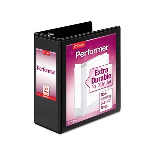 Performer Clearvue Slant-d Ring Binder, 3 Rings, 4" Capacity, 11 X 8.5, Black