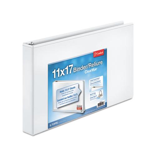 Clearvue Slant-d Ring Binder, 3 Rings, 1.5" Capacity, 11 X 17, White