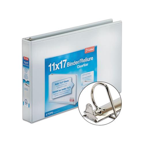 Clearvue Slant-d Ring Binder, 3 Rings, 2" Capacity, 11 X 17, White