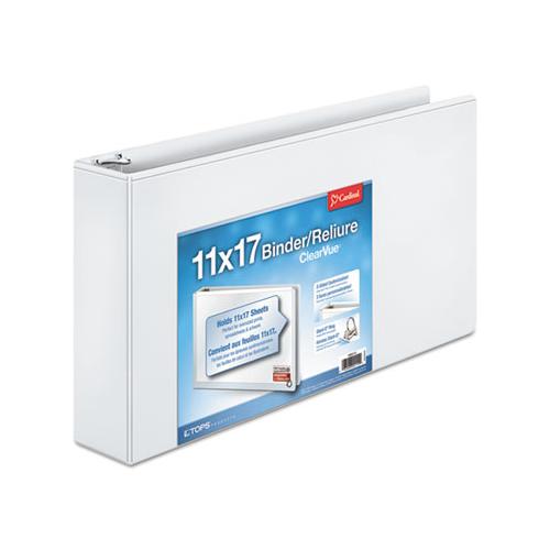 Clearvue Slant-d Ring Binder, 3 Rings, 3" Capacity, 11 X 17, White