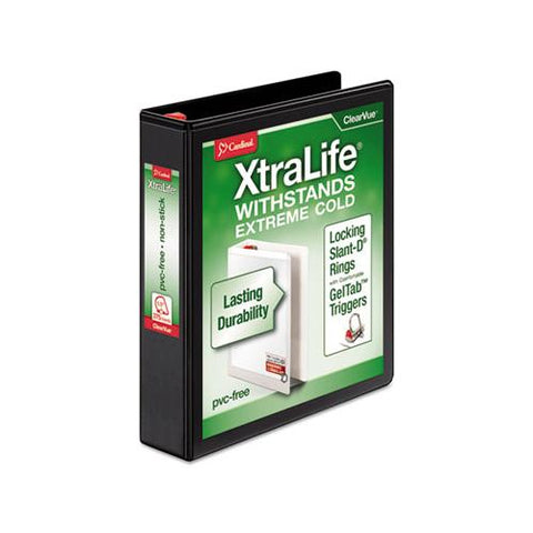 Xtralife Clearvue Non-stick Locking Slant-d Ring Binder, 3 Rings, 1.5" Capacity, 11 X 8.5, Black