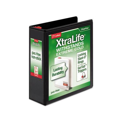 Xtralife Clearvue Non-stick Locking Slant-d Ring Binder, 3 Rings, 3" Capacity, 11 X 8.5, Black