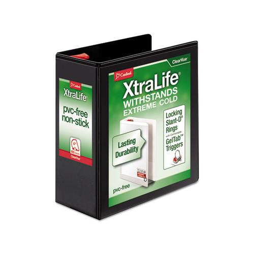 Xtralife Clearvue Non-stick Locking Slant-d Ring Binder, 3 Rings, 4" Capacity, 11 X 8.5, Black