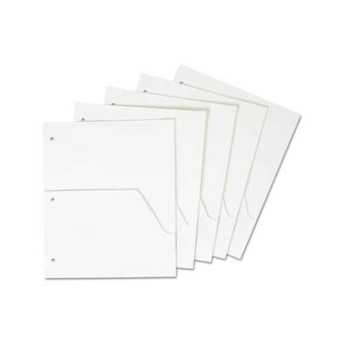 Double Pocket Dividers For Ring Binders, 11 X 8.5, White, 5-pack