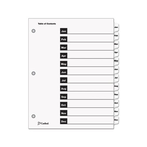 Onestep Printable Table Of Contents And Dividers, 12-tab, Jan. To Dec., 11 X 8.5, White, 1 Set