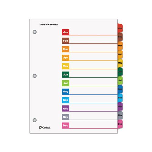 Onestep Printable Table Of Contents And Dividers, 12-tab, Jan. To Dec., 11 X 8.5, White, 1 Set