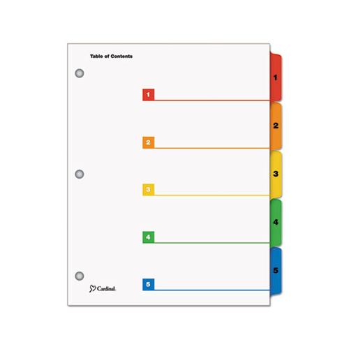 Onestep Printable Table Of Contents And Dividers, 5-tab, 1 To 5, 11 X 8.5, White, 1 Set