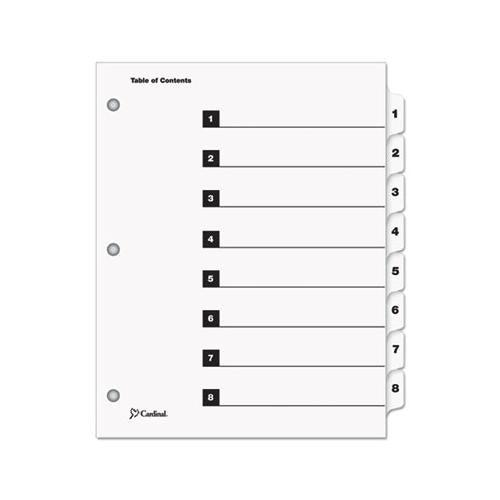 Onestep Printable Table Of Contents And Dividers, 8-tab, 1 To 8, 11 X 8.5, White, 1 Set